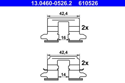 Accessory Kit, disc brake pad ATE 13.0460-0526.2