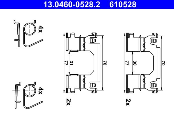 ATE 13.0460-0528.2 Accessory Kit, disc brake pad