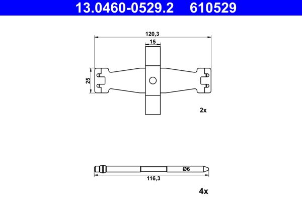 ATE 13.0460-0529.2 Accessory Kit, disc brake pad