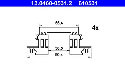 Accessory Kit, disc brake pad ATE 13.0460-0531.2