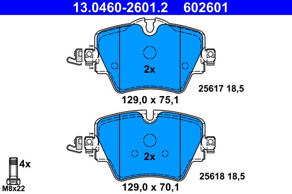 ATE 13.0460-2601.2 Brake Pad Set, disc brake