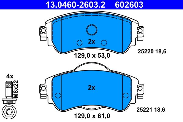 ATE 13.0460-2603.2 Brake Pad Set, disc brake