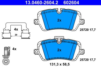 Brake Pad Set, disc brake ATE 13.0460-2604.2