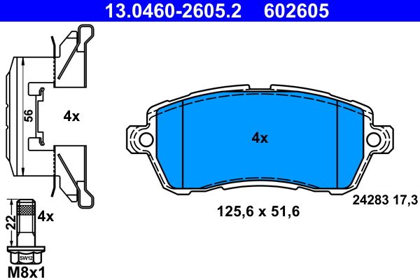 ATE 13.0460-2605.2 Brake Pad Set, disc brake