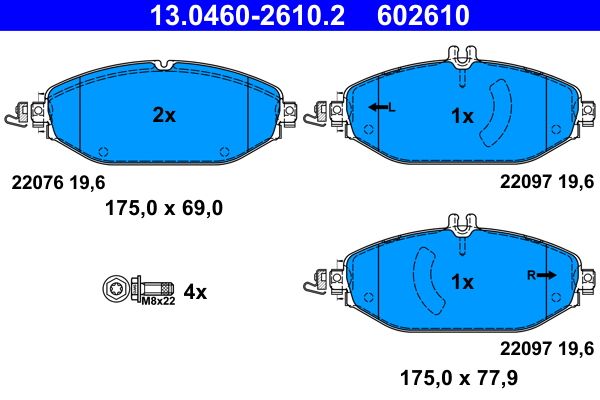 ATE 13.0460-2610.2 Brake Pad Set, disc brake