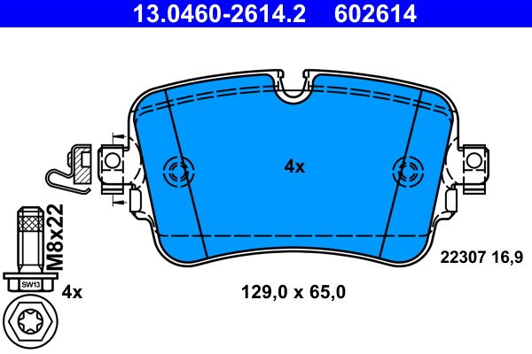 ATE 13.0460-2614.2 Brake Pad Set, disc brake