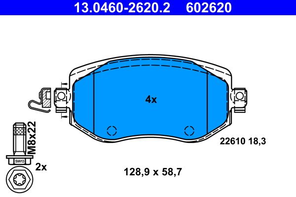 ATE 13.0460-2620.2 Brake Pad Set, disc brake