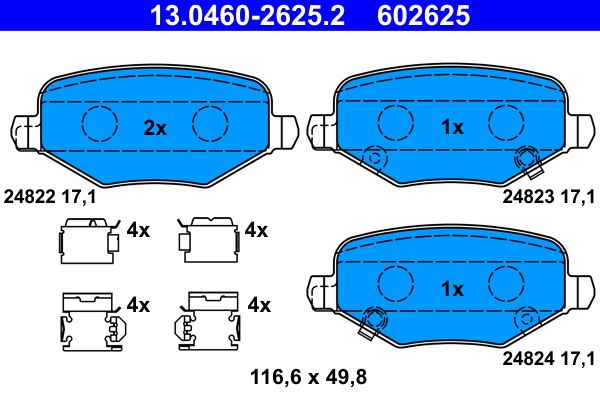 ATE 13.0460-2625.2 Brake Pad Set, disc brake