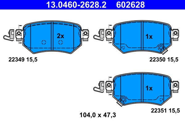 ATE 13.0460-2628.2 Brake Pad Set, disc brake