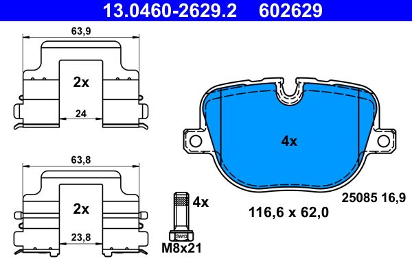 ATE 13.0460-2629.2 Brake Pad Set, disc brake