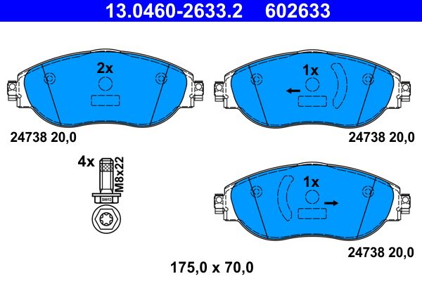 ATE 13.0460-2633.2 Brake Pad Set, disc brake