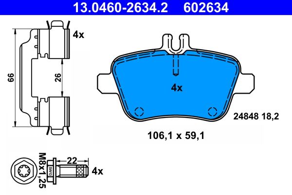 ATE 13.0460-2634.2 Brake Pad Set, disc brake