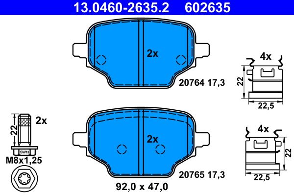 ATE 13.0460-2635.2 Brake Pad Set, disc brake