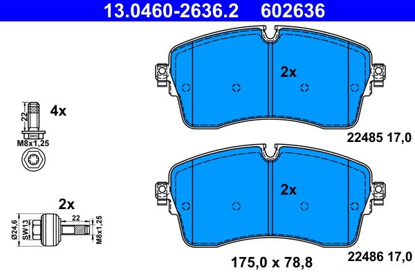 ATE 13.0460-2636.2 Brake Pad Set, disc brake