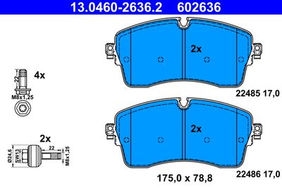 Brake Pad Set, disc brake ATE 13.0460-2636.2