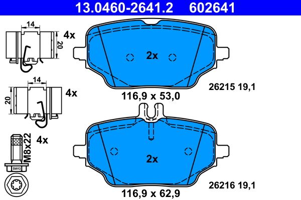 ATE 13.0460-2641.2 Brake Pad Set, disc brake