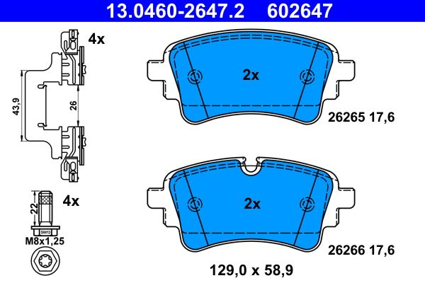 ATE 13.0460-2647.2 Brake Pad Set, disc brake