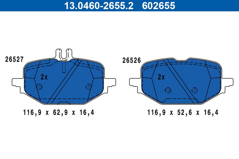 ATE 13.0460-2655.2 Brake Pad Set, disc brake