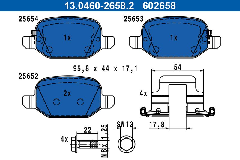 ATE 13.0460-2658.2 Brake Pad Set, disc brake