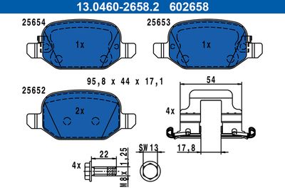 Brake Pad Set, disc brake ATE 13.0460-2658.2