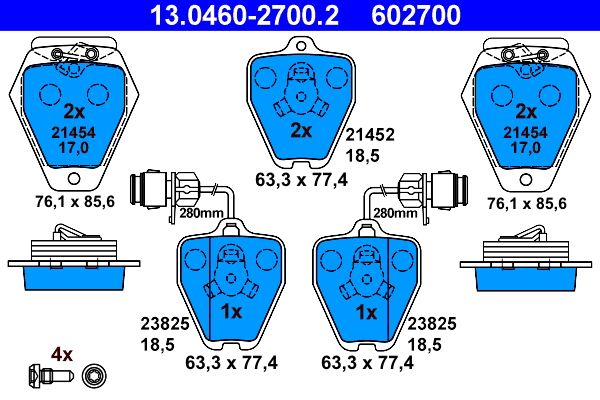 ATE 13.0460-2700.2 Brake Pad Set, disc brake