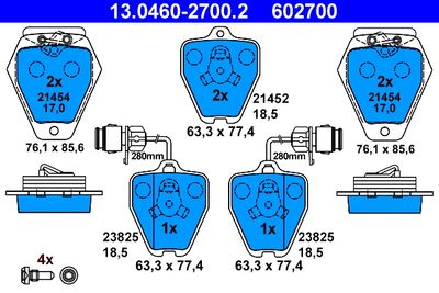 Brake Pad Set, disc brake ATE 13.0460-2700.2