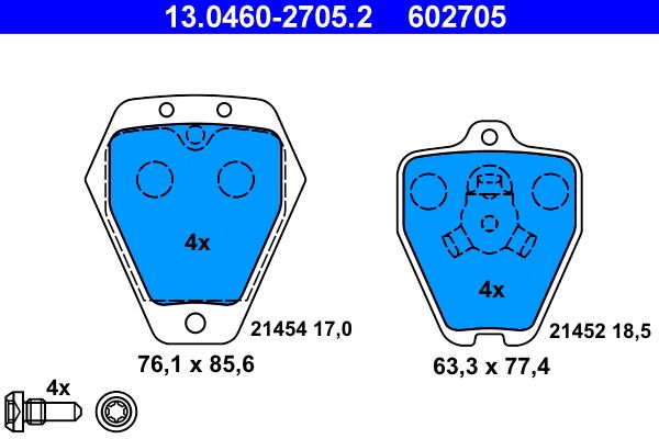 ATE 13.0460-2705.2 Brake Pad Set, disc brake