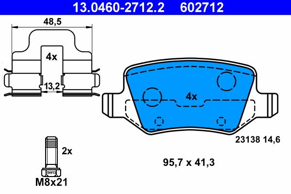 ATE 13.0460-2712.2 Brake Pad Set, disc brake