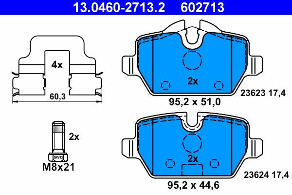 ATE 13.0460-2713.2 Brake Pad Set, disc brake