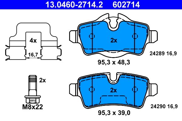 ATE 13.0460-2714.2 Brake Pad Set, disc brake