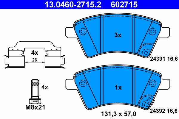 ATE 13.0460-2715.2 Brake Pad Set, disc brake