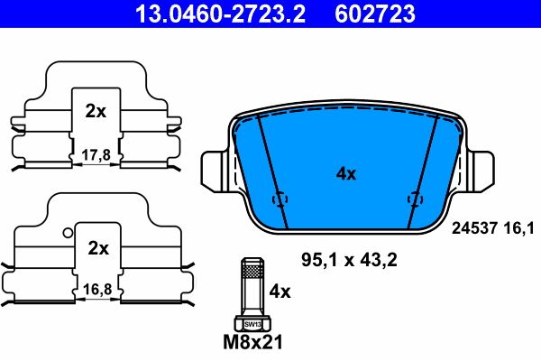 ATE 13.0460-2723.2 Brake Pad Set, disc brake