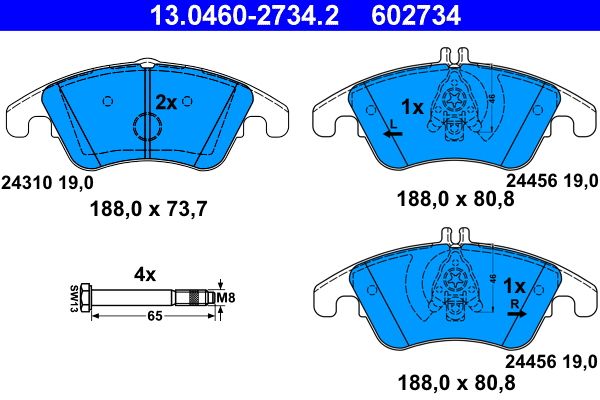 ATE 13.0460-2734.2 Brake Pad Set, disc brake