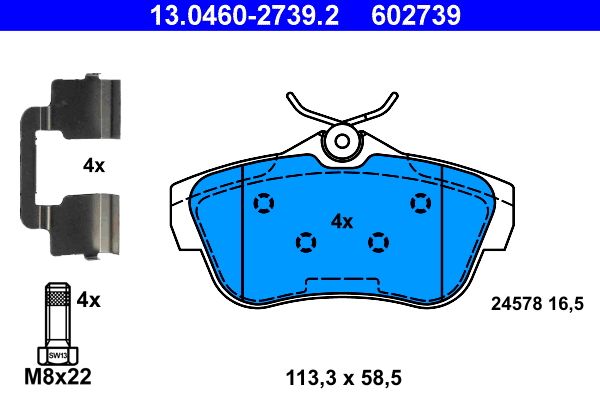 ATE 13.0460-2739.2 Brake Pad Set, disc brake