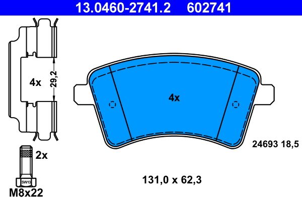 ATE 13.0460-2741.2 Brake Pad Set, disc brake