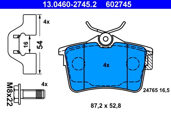 ATE 13.0460-2745.2 Brake Pad Set, disc brake