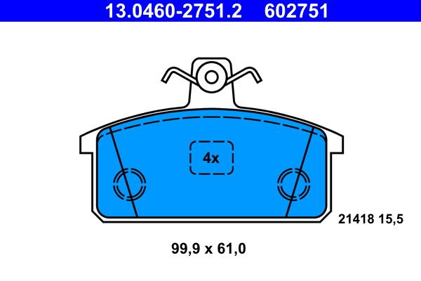 ATE 13.0460-2751.2 Brake Pad Set, disc brake