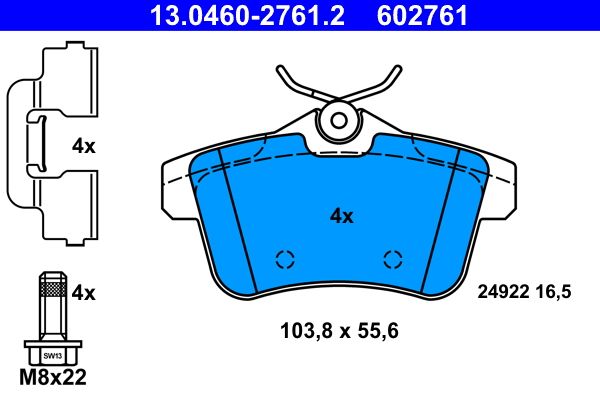 ATE 13.0460-2761.2 Brake Pad Set, disc brake