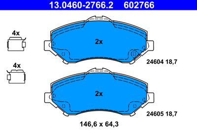 Brake Pad Set, disc brake ATE 13.0460-2766.2