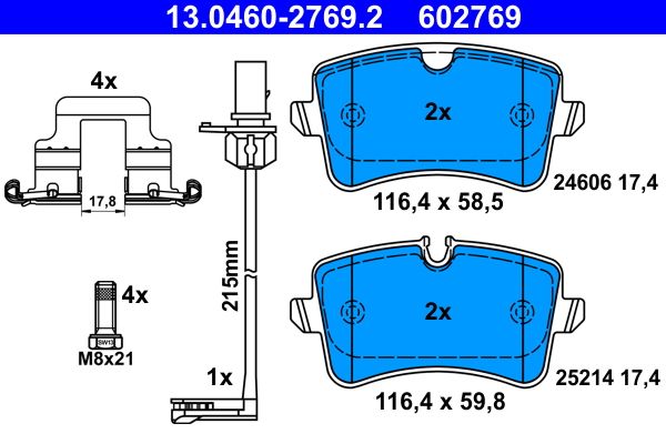ATE 13.0460-2769.2 Brake Pad Set, disc brake