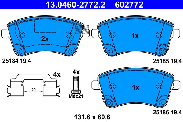 ATE 13.0460-2772.2 Brake Pad Set, disc brake