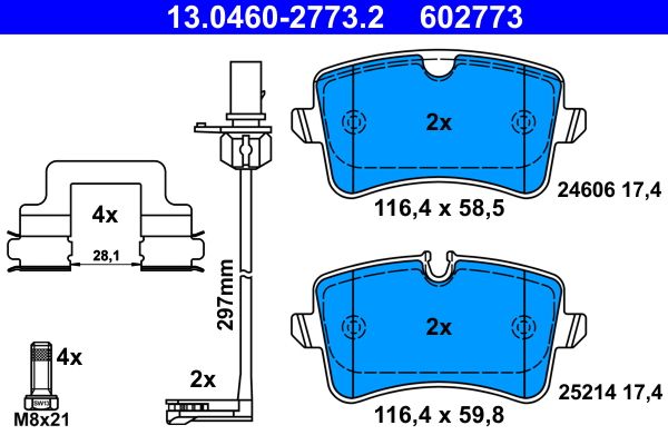 ATE 13.0460-2773.2 Brake Pad Set, disc brake