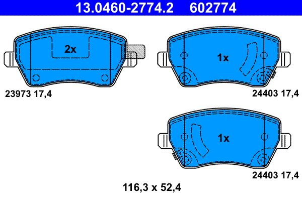 ATE 13.0460-2774.2 Brake Pad Set, disc brake