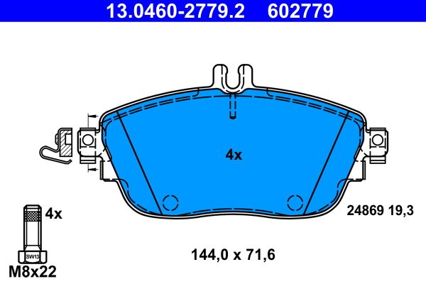 ATE 13.0460-2779.2 Brake Pad Set, disc brake