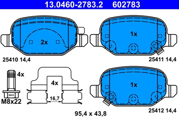 ATE 13.0460-2783.2 Brake Pad Set, disc brake