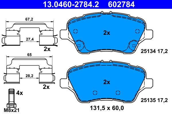 ATE 13.0460-2784.2 Brake Pad Set, disc brake
