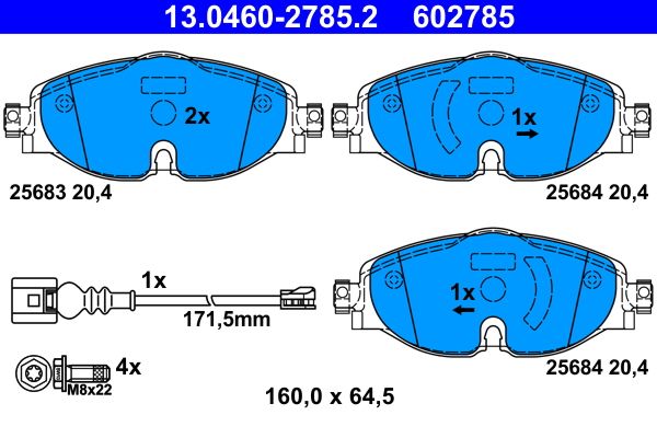 ATE 13.0460-2785.2 Brake Pad Set, disc brake