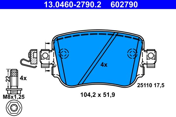 ATE 13.0460-2790.2 Brake Pad Set, disc brake