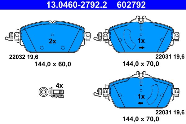 ATE 13.0460-2792.2 Brake Pad Set, disc brake