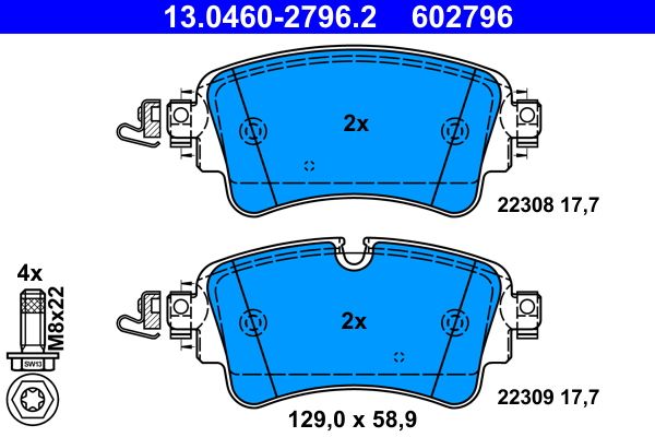 ATE 13.0460-2796.2 Brake Pad Set, disc brake
